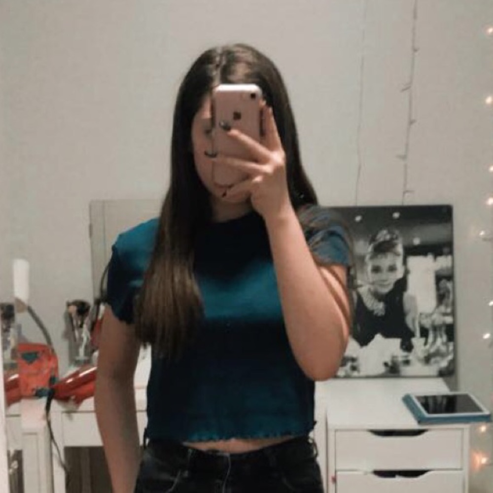 forever 21 dark teal crop top